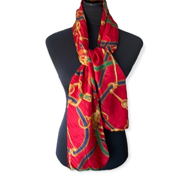 Lauren Ralph Lauren Accessories - Ralph Lauren Red Equestrian Silk Scarf